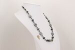 blue hematite silver beaded necklace