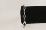 Emerald green and clear quartz bead bracelet with sterling silver.