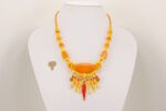 Necklace with brilliant yellow and orange glass beads