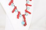 One of a kind deep red bamboo coral necklace