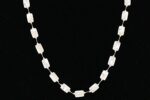 Necklace made of mother of pearl, rectangular beads and freshwater pearls.