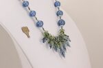 sapphire and sage colored glass bead necklace