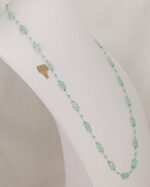 Handmade, spring green and turquoise, colored, glass bead necklace.