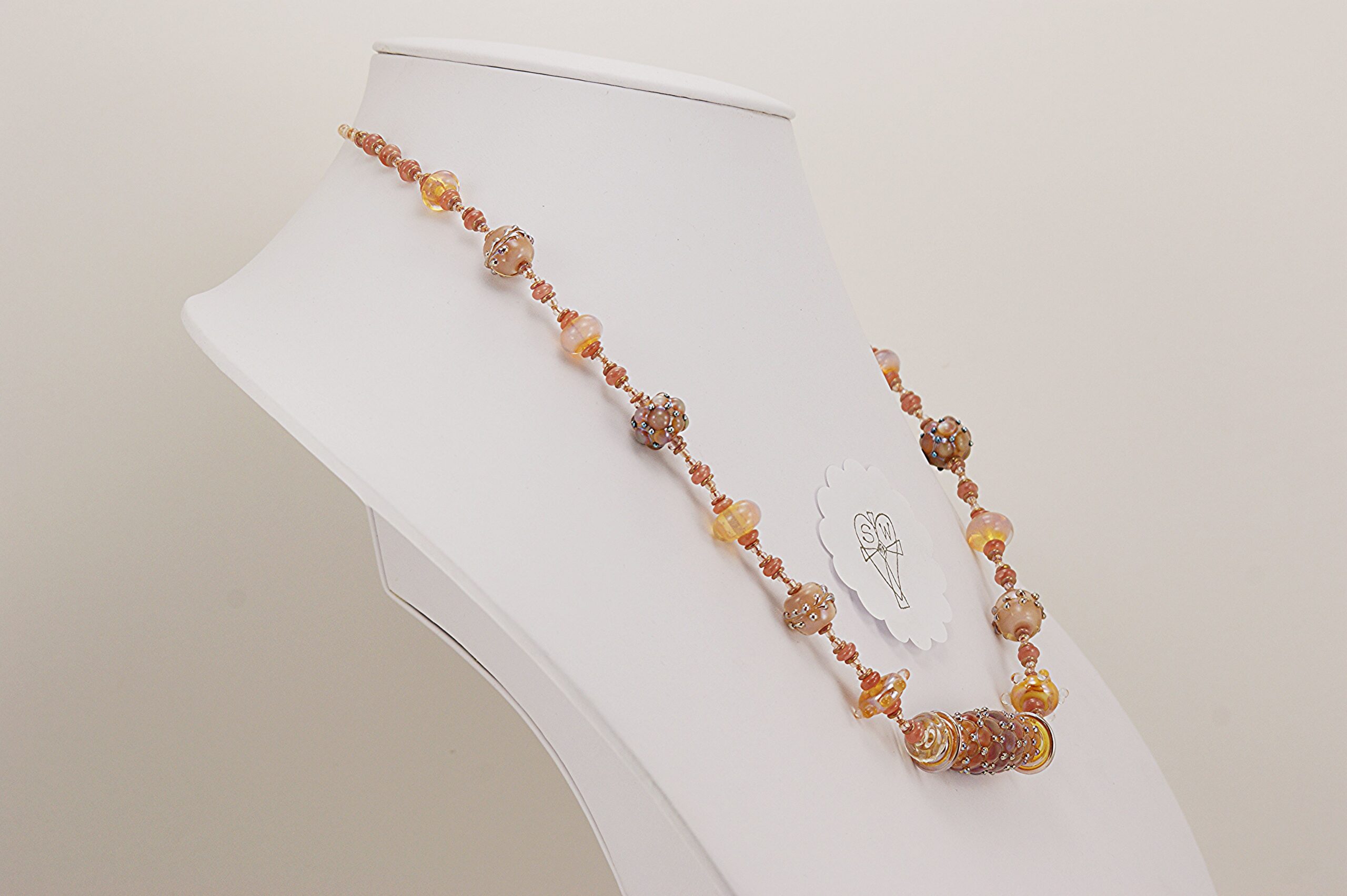 aventurine peach colored necklace