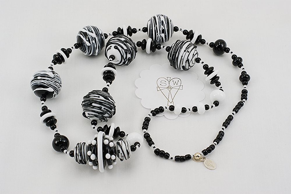 black and white statement necklace