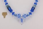 blue and white statement necklace