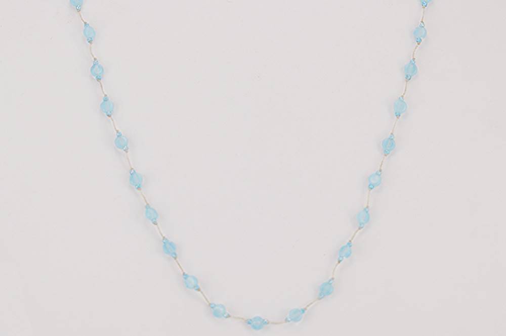Light and baby blue bead necklace.