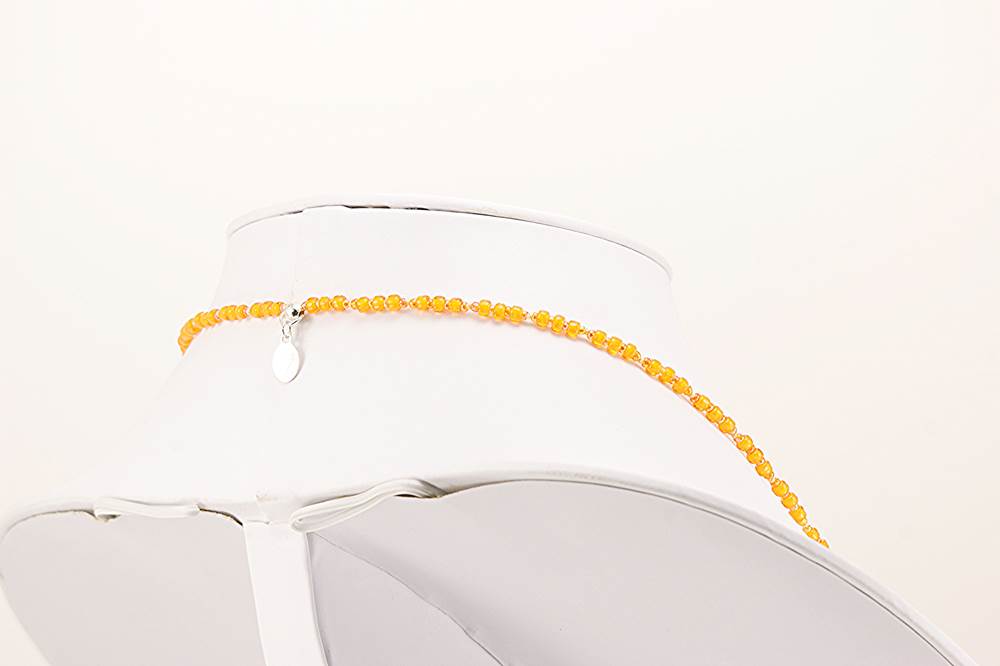 orange and yellow murrini glass bead necklace