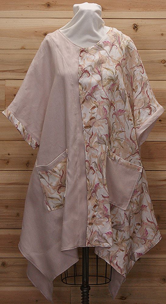 One of a kind, Pale pink, 100% Australian linen cloak with front pockets.