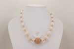 soft peachy beaded necklace