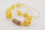 sunflower yellow glass bead necklace
