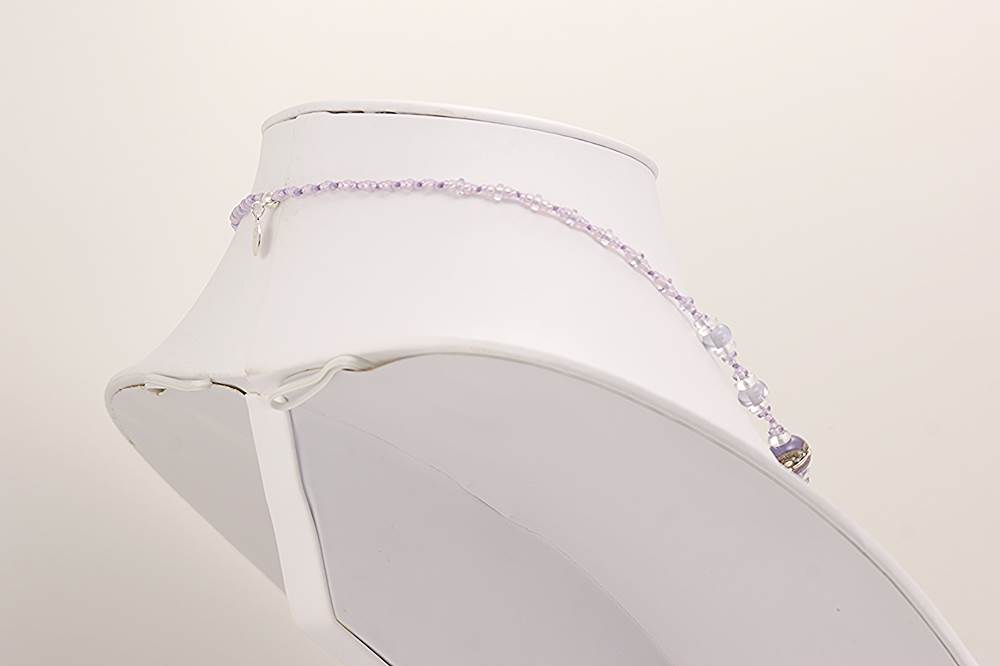 heffalump lavender violet colored glass bead necklace