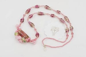 pink glass bead necklace