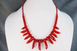 Red coral bead necklace