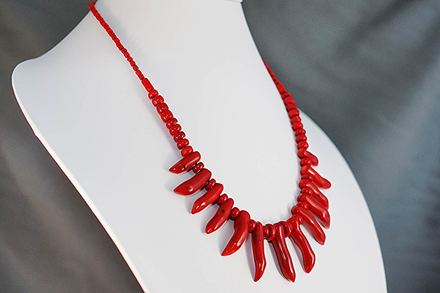 Red coral statement necklace