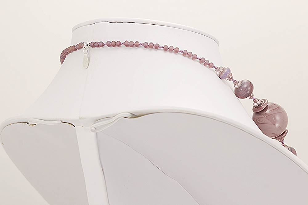 Plum purple beaded necklace
