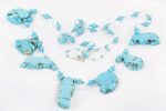Necklace made of polished slabs of turquoise