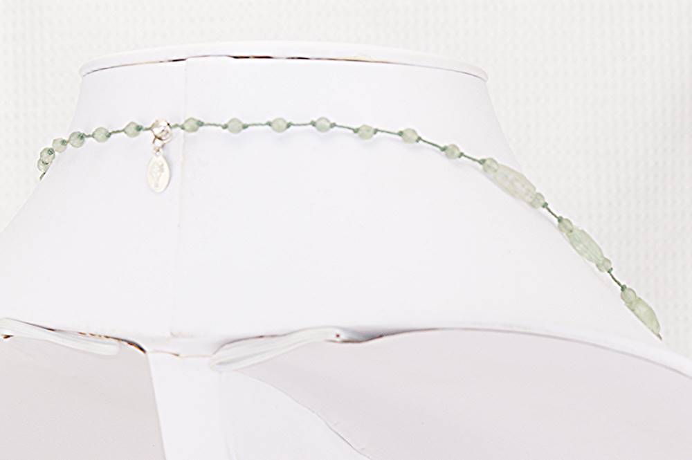 Faceted, moss agate, semi precious stone, handmade, necklace.