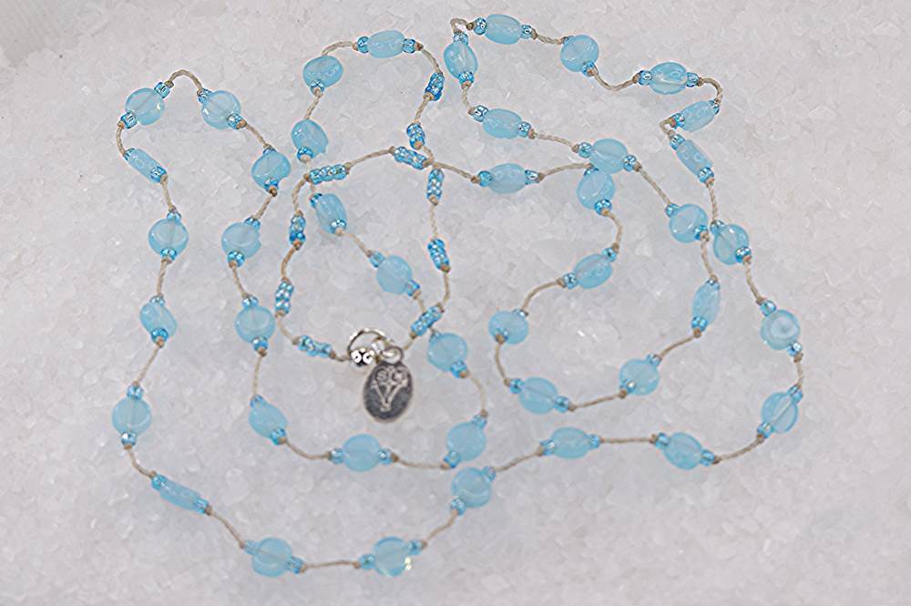 Light and baby blue bead necklace.