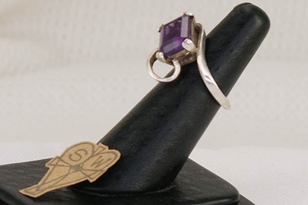 One of a kind ,amethyst and sterling silver ring.