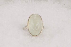 Ring made of new jade, set in sterling silver.