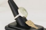 One of a kind ring made of new jade and sterling silver.