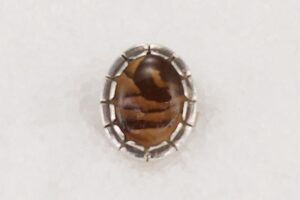 Brown jasper and sterling silver ring.