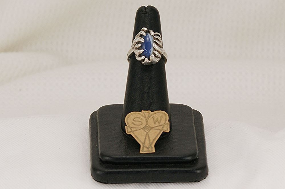 Blue lace agate sterling silver ring.