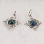 Eilat stone and sterling silver earrings.