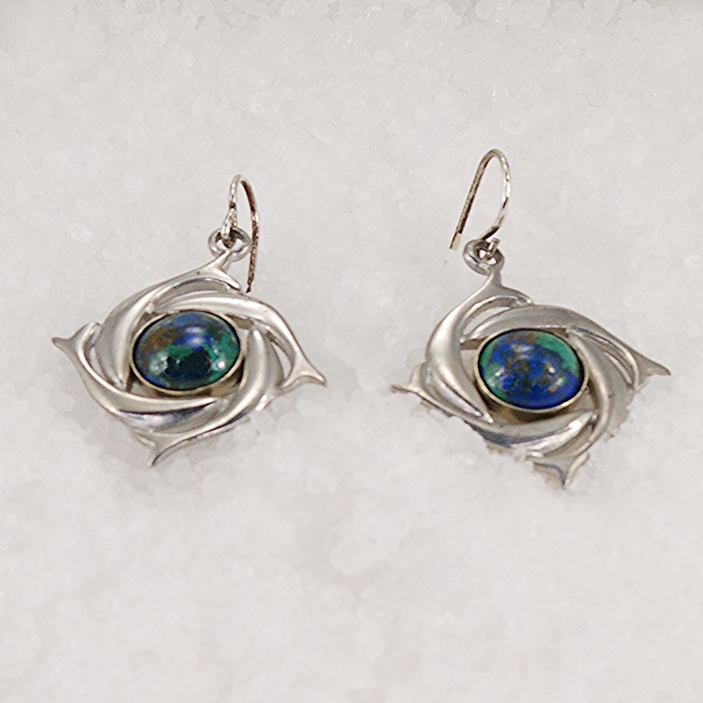 Eilat stone and sterling silver earrings.