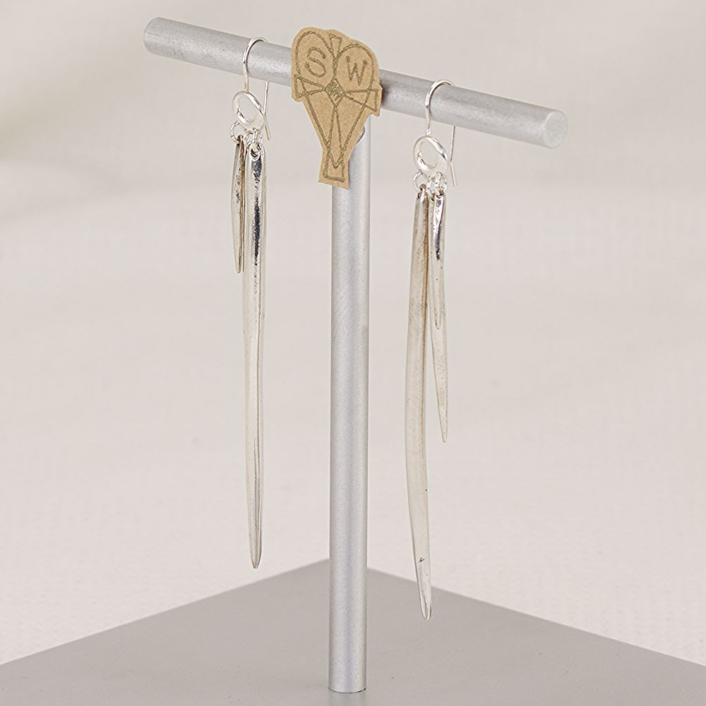 Handmade, sterling silver organic spike earrings.