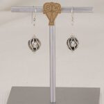 Handmade sterling silver spiral ball earrings.