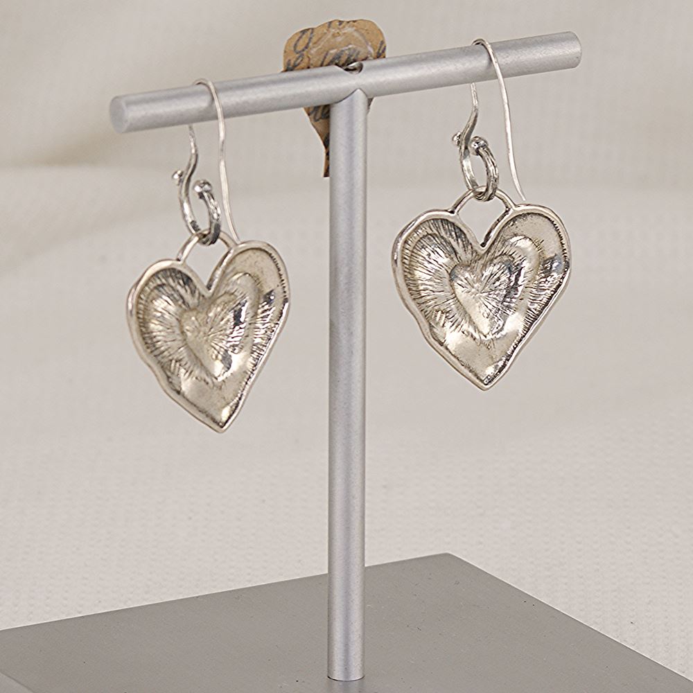 Heart earrings handmade form solid 925 sterling silver.