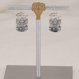 One of a kind sterling silver crown earrings.