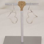 Handmade sterling silver heart earrings.
