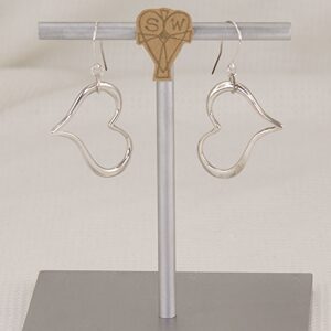 Handmade sterling silver heart earrings.