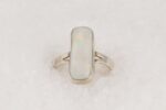 One of a kind white opal sterling silver ring.