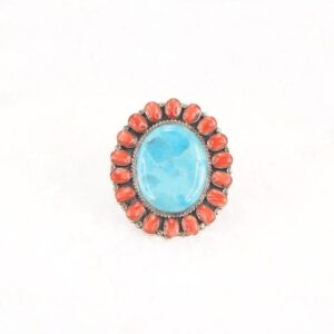 American turquoise and sterling silver ring.