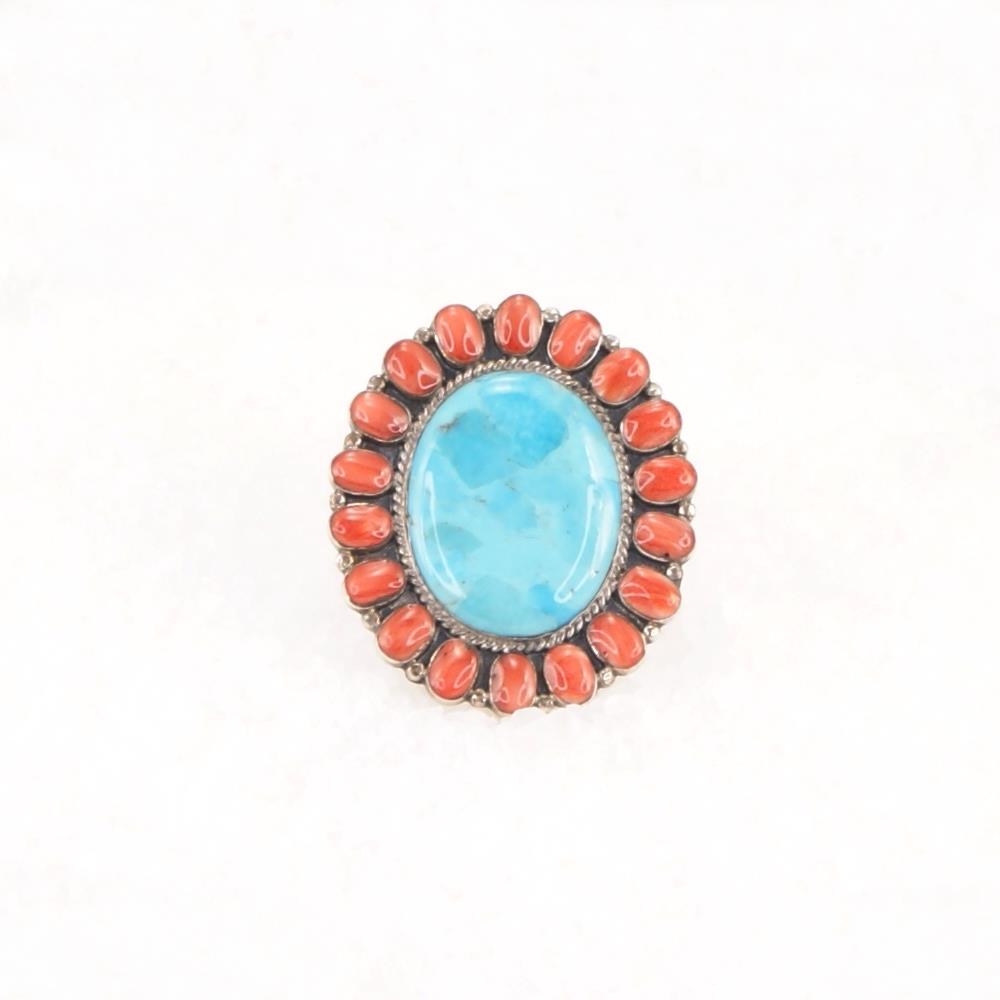 American turquoise and sterling silver ring.