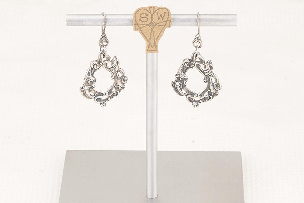 Sterling silver art nouveau earrings